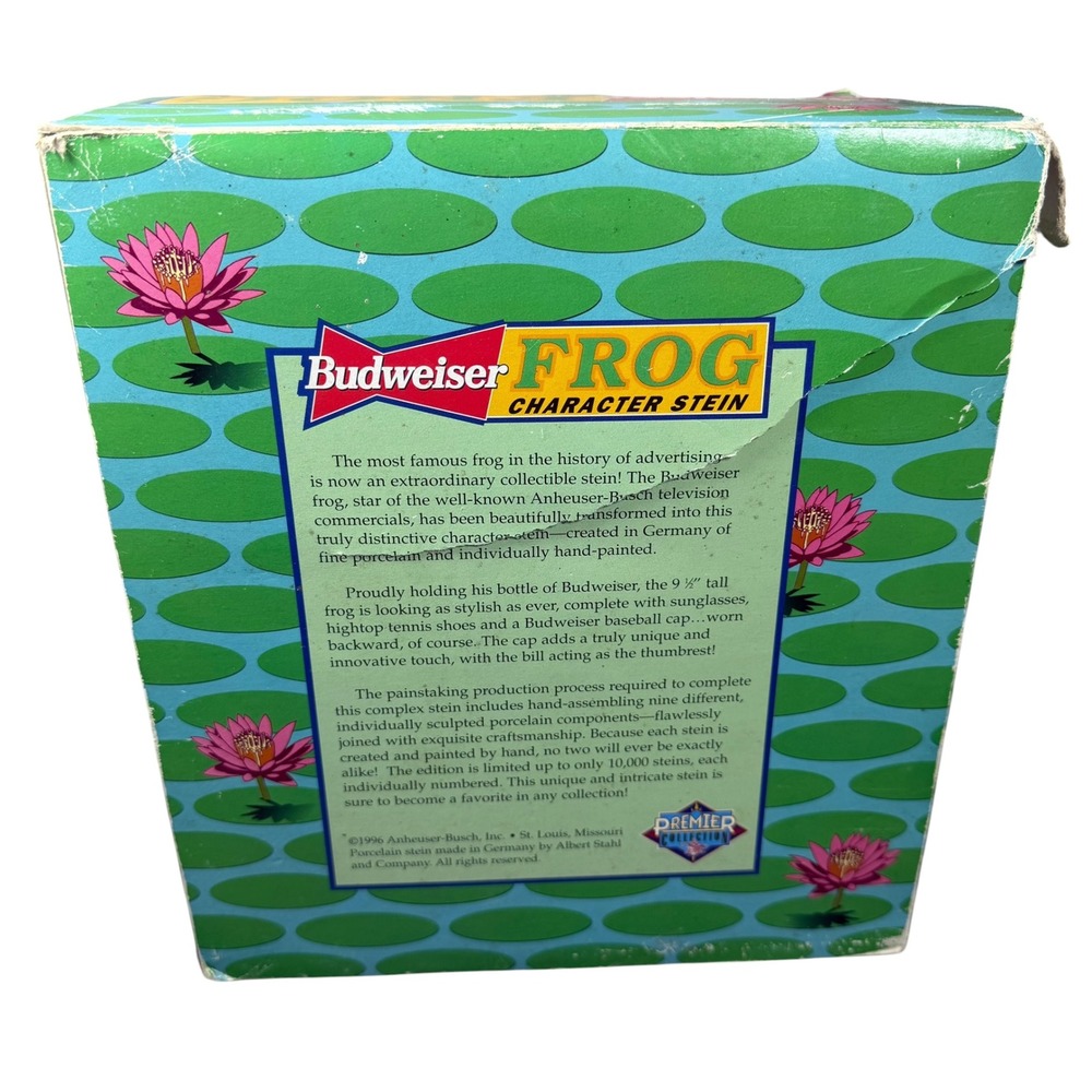 Budweiser Bud Frog Character Stein CS301‎ Limited Edition 1996 with Box and COA - Picture 12 of 15